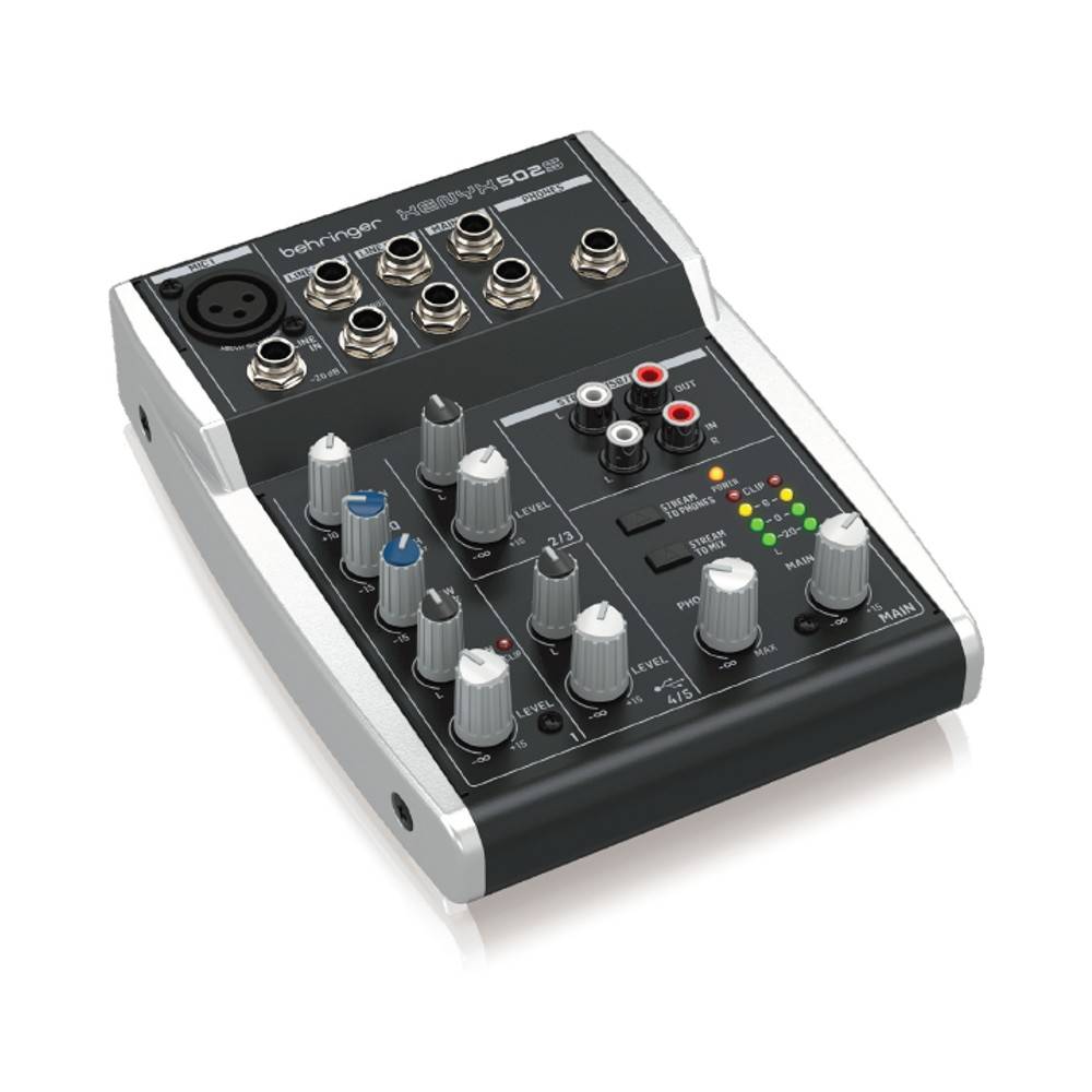 BEHRINGER XENYX 502S Premium Analog 5Input Mixer with USB Streaming